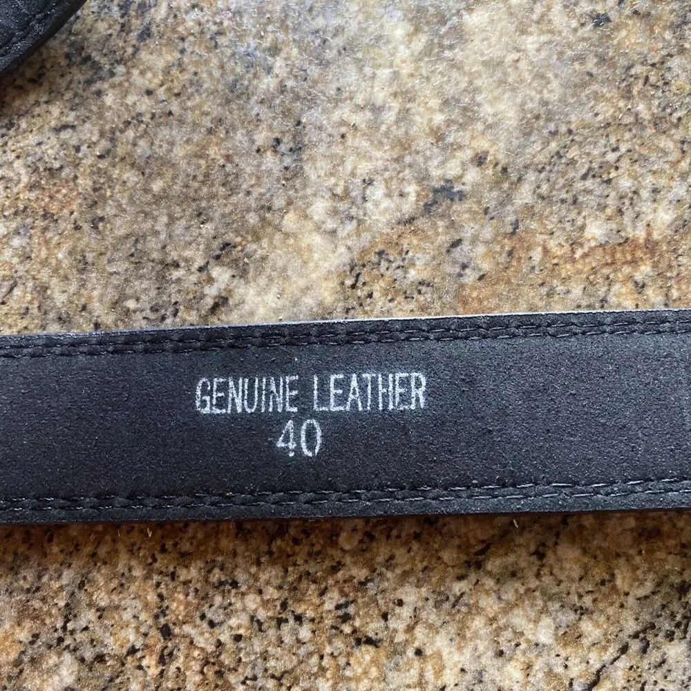 Men's Belt Size 40 Leather Belt 1 1/4 in Wide Plain Leather Belt